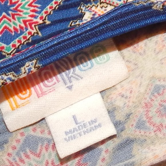 LuLaRoe "Nicole" Dress  NWT  Size L  Blue Multi-Color - Picture 7 of 7